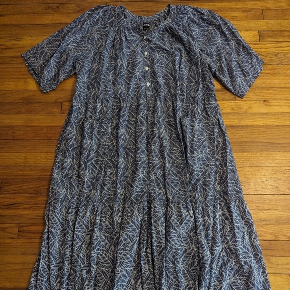 Esby Callie Dress - Denim Palm Leaf Small New With Tag - Picture 5 of 8